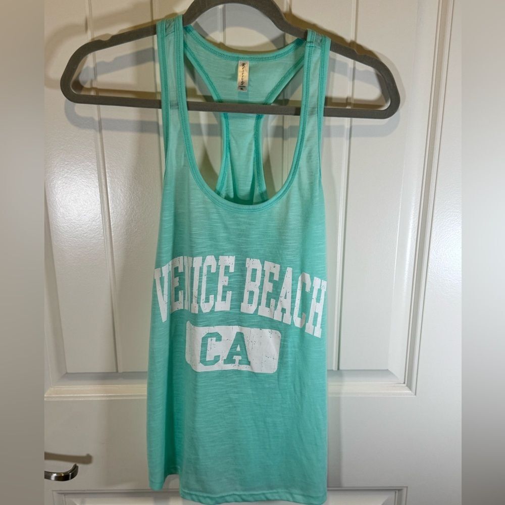 Women’s XL Venice Beach California Mint Green Racer Back Tank Top